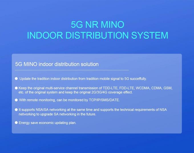 Το υψηλό κέρδος 85dB 5G επισημαίνει το συμπληρωματικό εσωτερικό σύστημα διανομής NR Mino 0