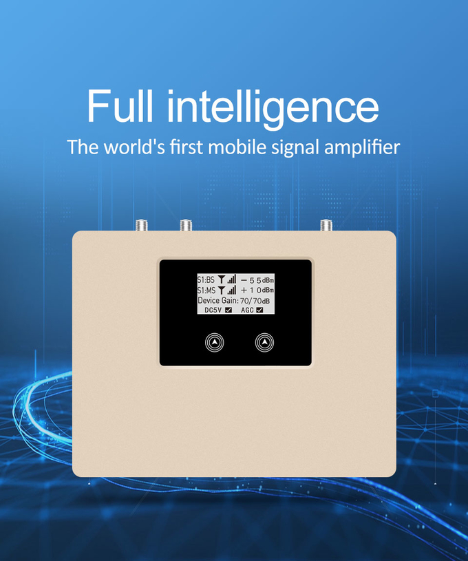 2G 3G 4G διπλός ζωνών επαναληπτών LCD συμπληρωματικός ενισχυτής 1 σημάτων επίδειξης 1800/2100MHz κινητός