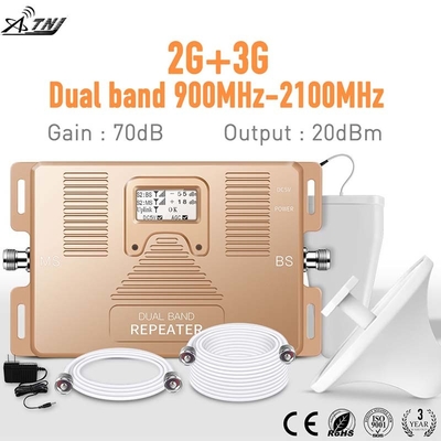 70dB κέρδους 2G 3G διπλός ζωνών τηλεφωνικός ενισχυτής κυττάρων σημάτων συμπληρωματικός