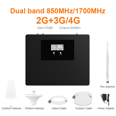 850MHz 1700MHz διπλός ζωνών επαναλήπτης κινητών τηλεφώνων σημάτων συμπληρωματικός